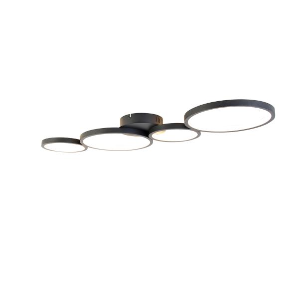 Stropní svítidlo černé vč. LED 3-stupňový stmívač 4-světlo - Lupolo