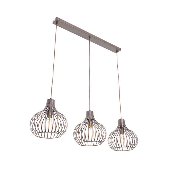 Moderní závěsné svítidlo hnědé obdélníkové 3-světlo - Saffira