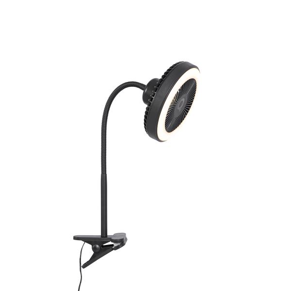 Stolní ventilátor černý vč. LED 2700K - Dores