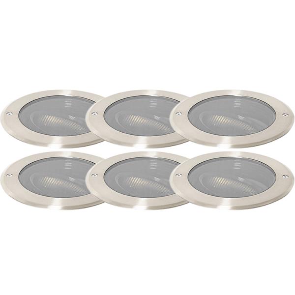 Sada 6 bodových světel do země ocel AR111 nastavitelné IP65 - Delux Honey