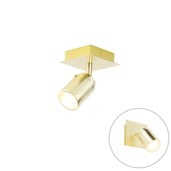 Moderní koupelnové bodové světlo mosazné čtvercové IP44 - Ducha