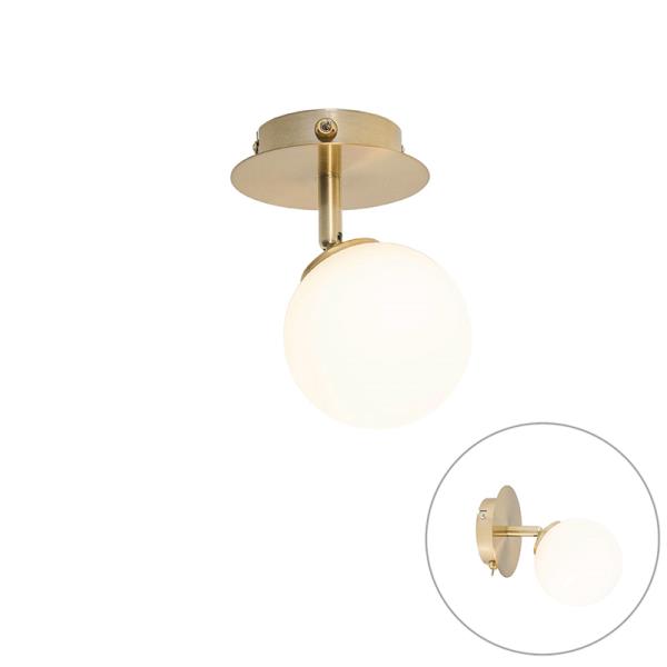 Moderní bodové světlo zlaté s opálovým sklem se spínačem - Atény