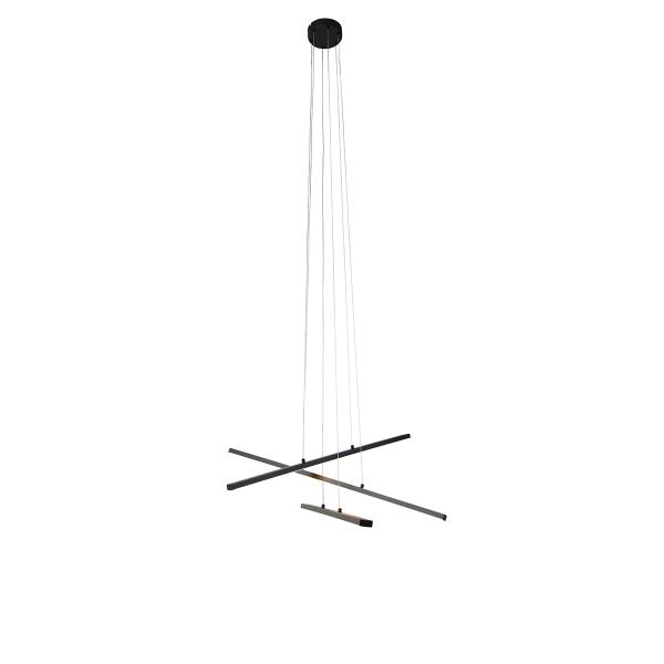 Závěsné svítidlo černé vč. LED 3-stupňové stmívatelné 6-světlo - Jolanta