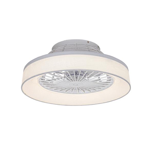 Stropní ventilátor bílý s hvězdným efektem 47 cm vč. LED stmívatelný s dálkovým ovládáním - Emily