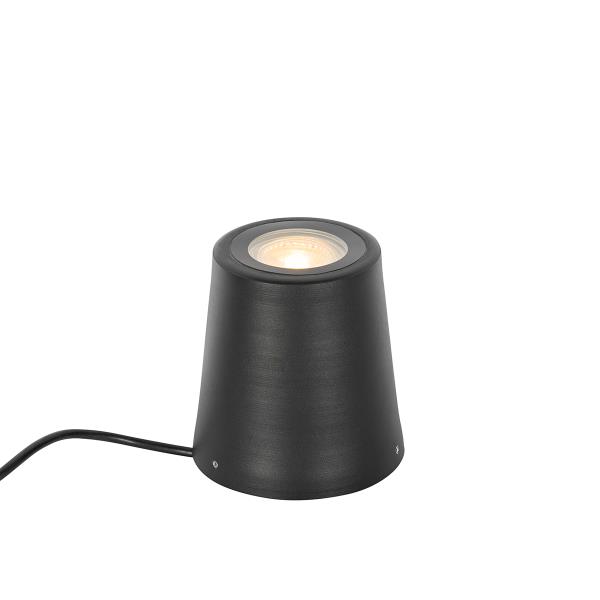 Moderní zahradní bodové světlo černé kulaté IP65 - Lennard