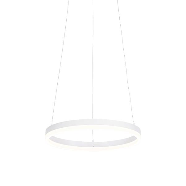 Designové závěsné svítidlo bílé 40 cm vč. LED 3-stupňové stmívatelné - Anello