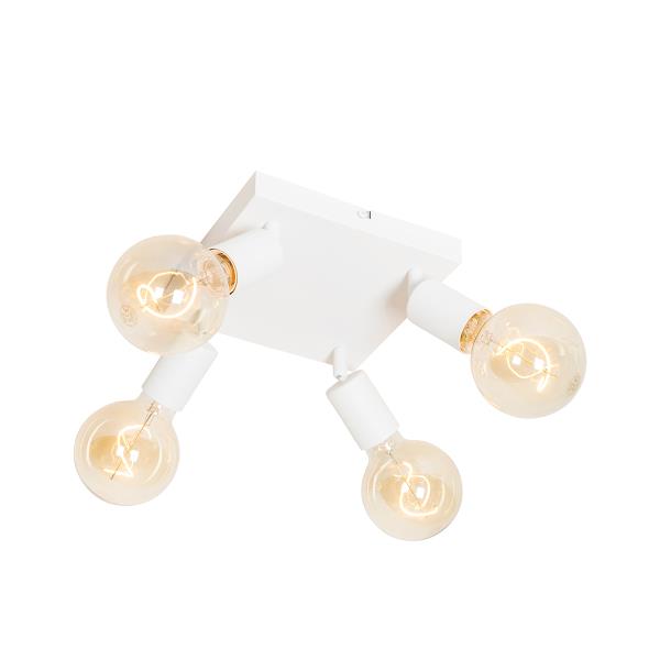 Moderní bodové světlo bílé čtvercové 4-světlo - Facil