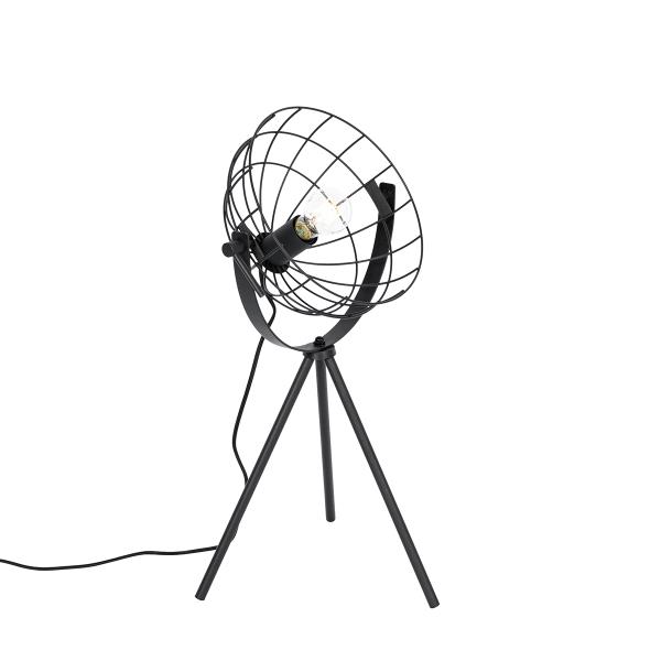 Průmyslová stolní lampa s trojnožkou černá nastavitelná - Hanze