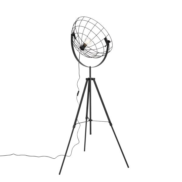 Průmyslová stojací lampa na stativu černá 50 cm nastavitelná - Hanze