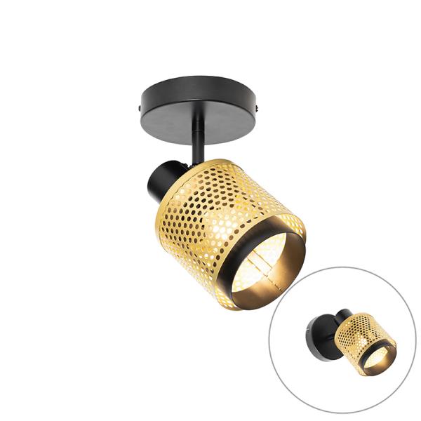 Průmyslové bodové světlo černé se zlatem - Kayden