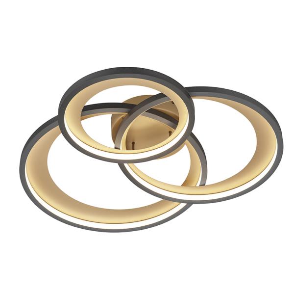 Designové stropní svítidlo černé vč. LED 3-stupňové stmívání - Joran