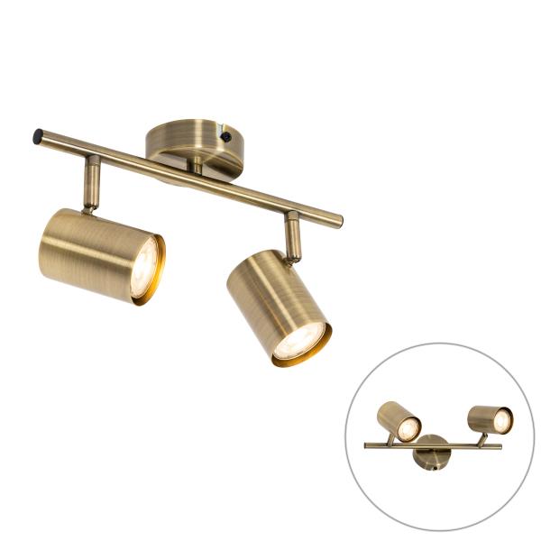 Moderní bodové svítidlo bronzové naklápěcí 2-světlo - Jeana