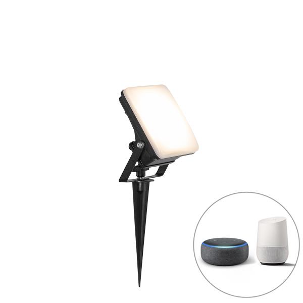 Chytré bodové světlo černé 12,8 cm vč. LED IP65 se zemním hrotem - Ruud