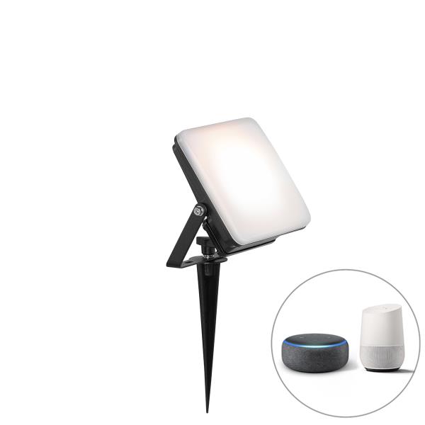 Chytré bodové světlo černé 14,5 cm vč. LED IP65 se zemním hrotem - Ruud