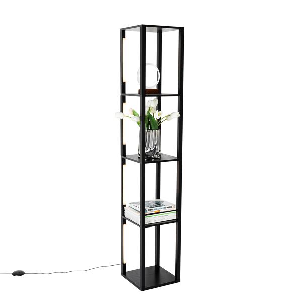 Designová stojací lampa černá vč. LED 3-stupňové stmívání - Tianna