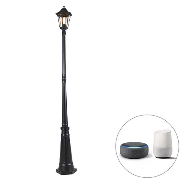 Chytrá venkovní lucerna černá 200 cm IP44 vč. Wifi ST64 - Havana