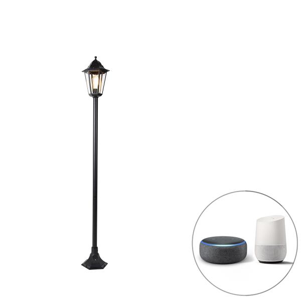 Chytrá stojící venkovní lampa černá 170 cm vč. Wifi ST64 - New Orleans