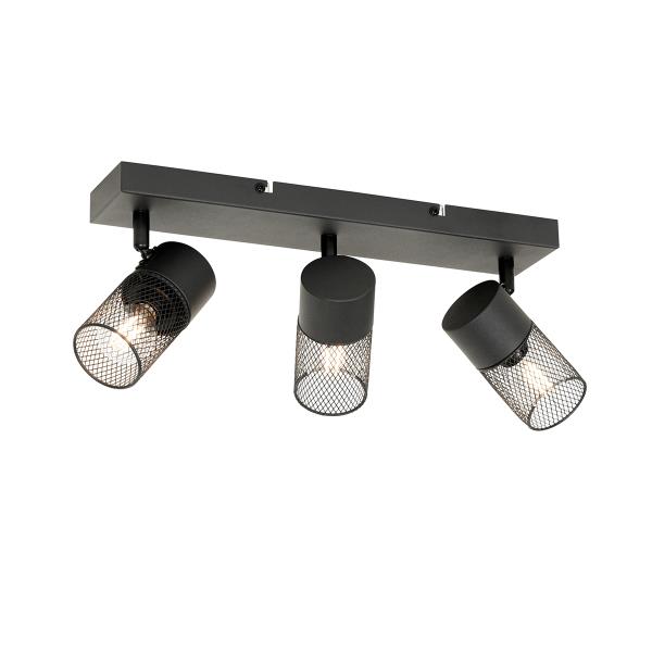 Průmyslové stropní bodové světlo černé 3-světlo nastavitelné - Jim