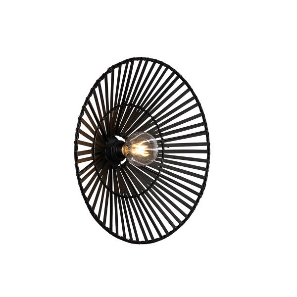 Orientální nástěnná lampa černá bambus - Pua