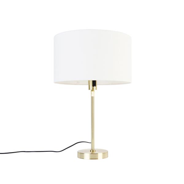 Stolní lampa zlatá nastavitelná sstínítkem bílým 35 cm - Parte