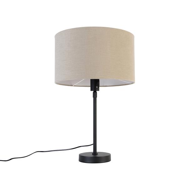 Stolní lampa černá nastavitelná sodstínem světle hnědým 35 cm - Parte