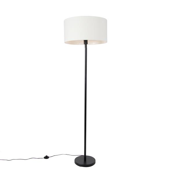 Stojací lampa černá sstínítkem bílým 50 cm - Simplo