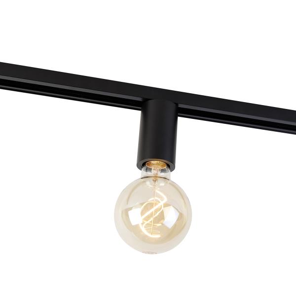 Objímka E27 s kolejnicovým závěsem pro 1-fázovou kolejnicí černou - Jeana