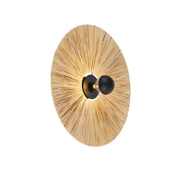 Rustikální nástěnná lampa černá s provazem 60 cm - Leia