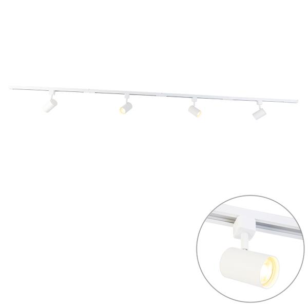Moderní kolejnicový systém se 4 bodovými světly bílý 1-fázový - Iconic Yade
