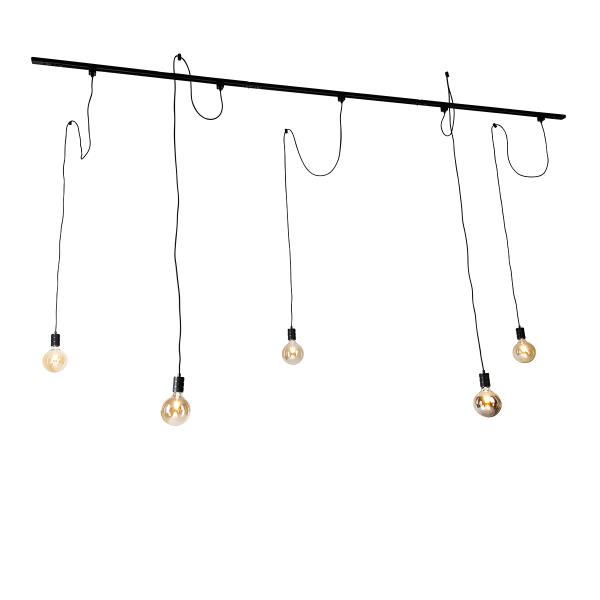 Moderní kolejnicový systém s 5 závěsnými světly černý 1-fázový - Iconic Cavalux
