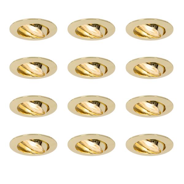 Sada 12 vestavných bodových svítidel mosaz GU10 35 mm - Edu