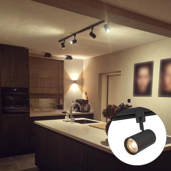 Inteligentní 1-fázový kolejnicový systém se 4 WiFi bodovými světly GU10 černý - Jeana