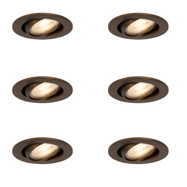 Sada 6 moderních otočných bodových svítidel tmavě bronzová - Cisco