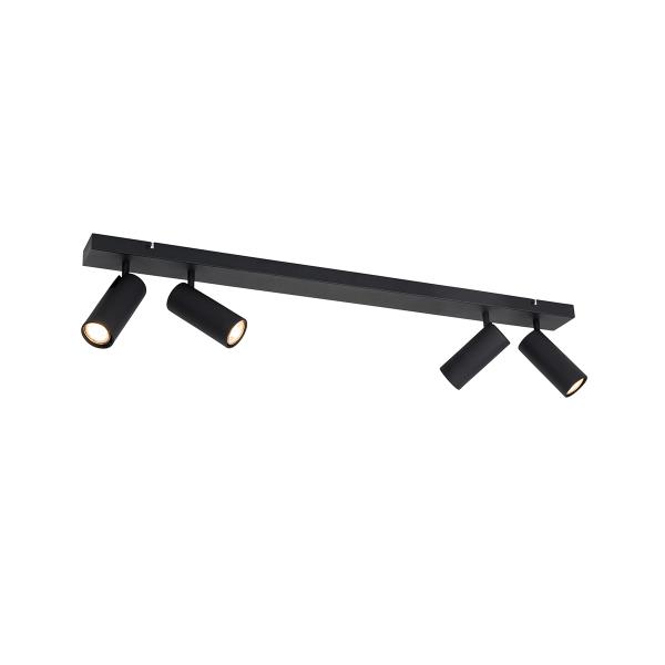 Moderní stropní bodové světlo černé 4-světlo nastavitelné - Renna