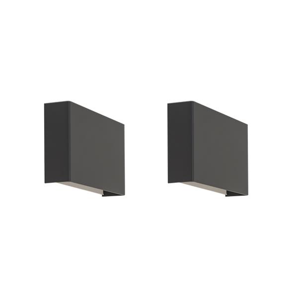 Sada 2 moderních nástěnných lamp černých - Otan