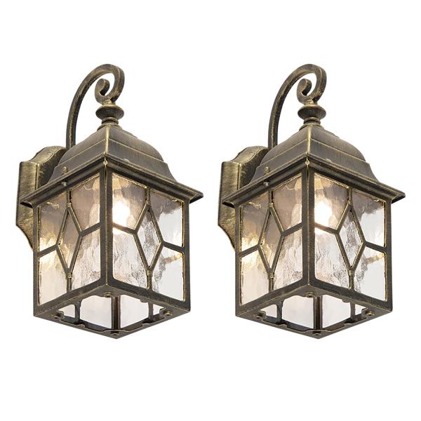 Sada 2 romantických venkovních nástěnných lamp bronzových - Londýn