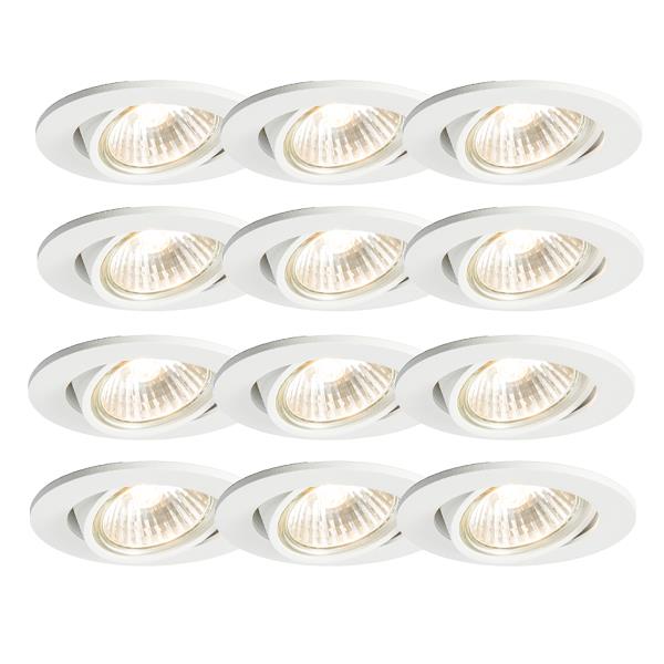 Sada 12 zapuštěných bodových světel bílých naklápěcích - Cisco