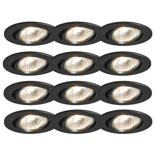 Sada 12 zabudovaných bodových světel černých otočných - Cisco