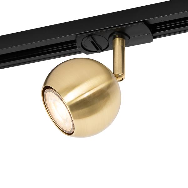 Moderní 1-fázové kolejnicové bodové světlo černé se zlatem - Gissi