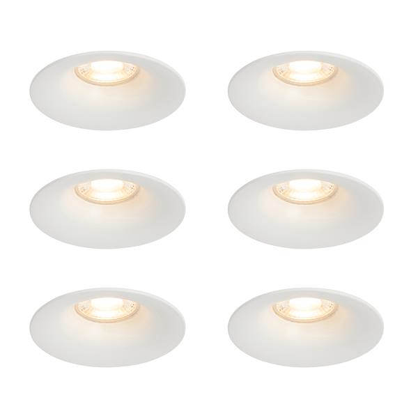 Sada 6 vestavných bodových svítidel bílých GU10 50 mm - Gijs