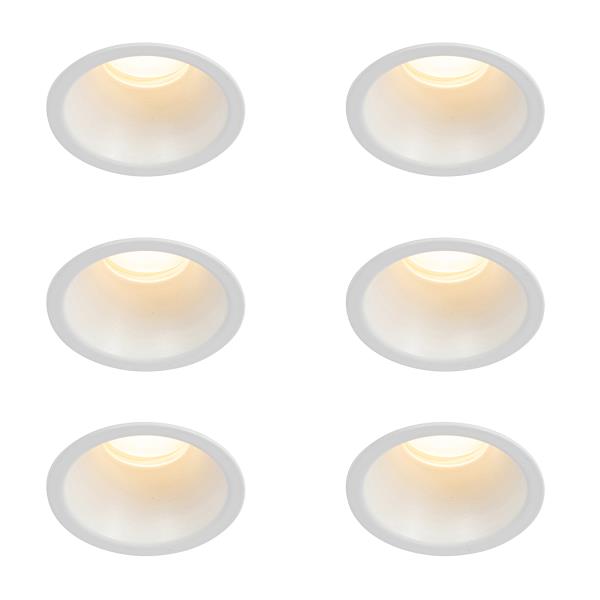 Sada 6 vestavných bodových svítidel bílých GU10 35 mm IP44 - Dept
