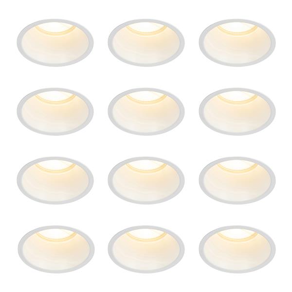 Sada 12 vestavných bodových svítidel bílých GU10 70 mm IP44 - Dept