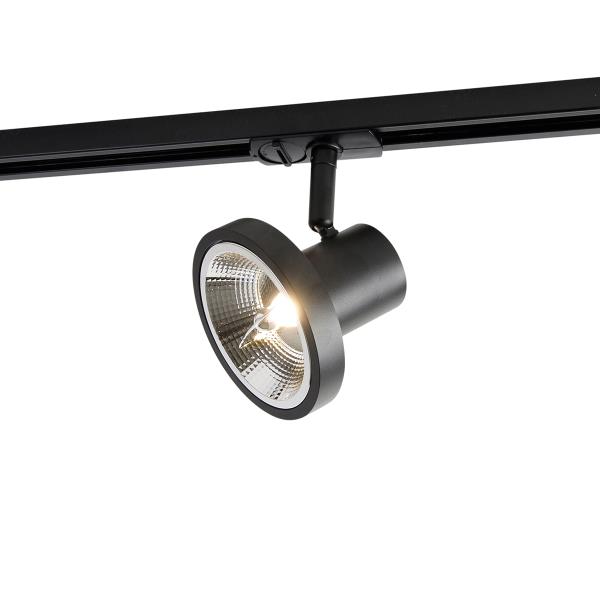 Moderní 1-fázové kolejnicové bodové světlo černé AR111 - Jeany
