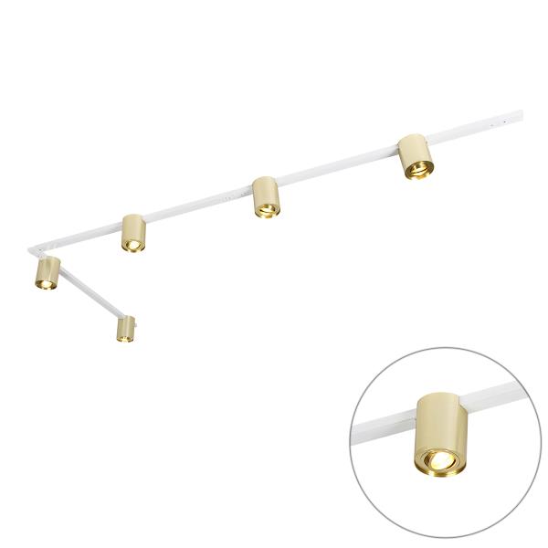 Kolejnicový systém zlatý a bílý s 5 reflektory 1-fázový - Rondoo Up