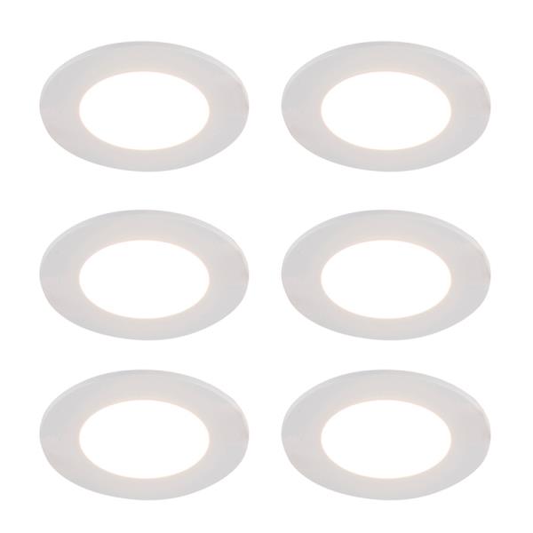 Sada 6 vestavných bodových svítidel bílých včetně stmívatelné LED 7W IP65 - Blanca