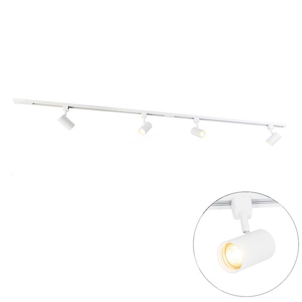 Moderní 1-fázový kolejnicový systém se 4 bílými reflektory - Jeana