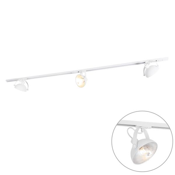 1-fázový kolejnicový systém s 3 nastavitelnými bílými reflektory - Magnax