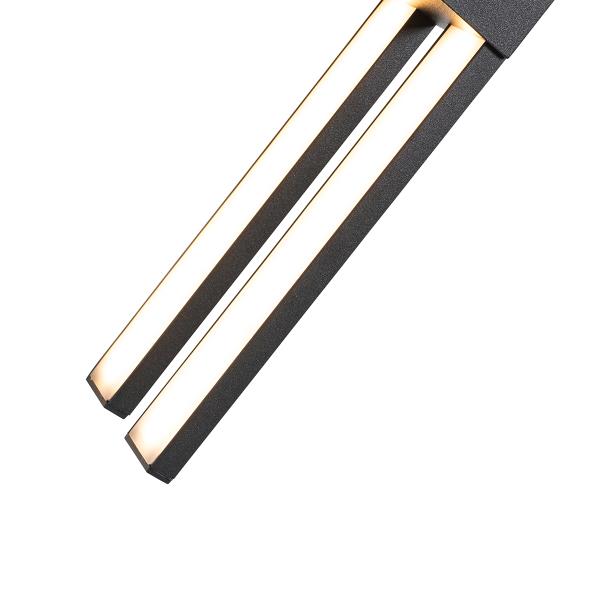 Moderní venkovní nástěnné svítidlo černé vč. LED 2-světlo IP54 - Jamal