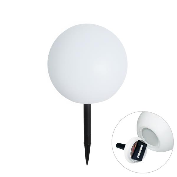 Venkovní lampa bílá 30 cm vč. LED IP44 solární RGBW - Ludger