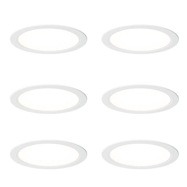 Sada 6 vestavných bodových svítidel bílých 17 cm včetně nastavitelné LED Kelvin - Stephanie